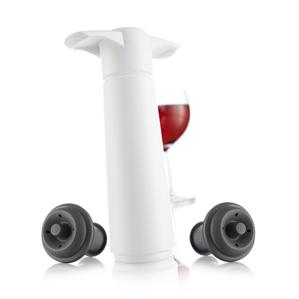 Vacu Vin Wine Saver White Gift Pack (1 Pump, 2 Wine Stoppers)