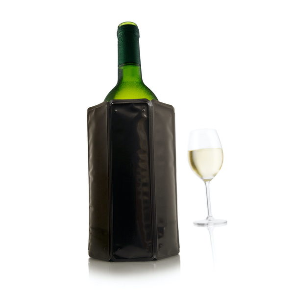 Vacu Vin Active No-Ice Wine Cooler Jacket, Glossy Black Finish